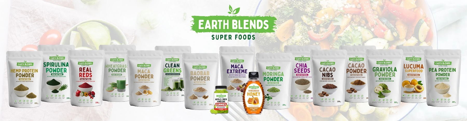 Earth Blends brand banner
