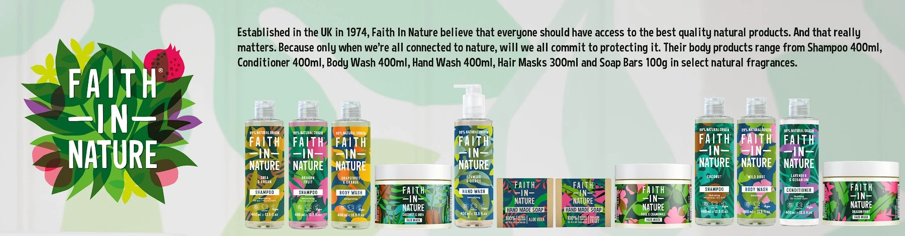 Faith in Nature brand banner